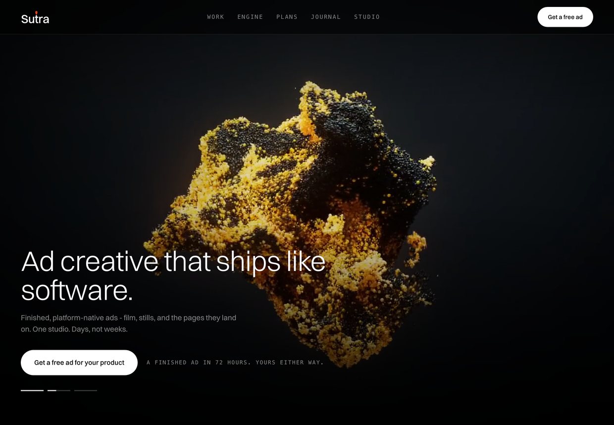 sutrahaus.com — the SutraHaus studio site, homepage